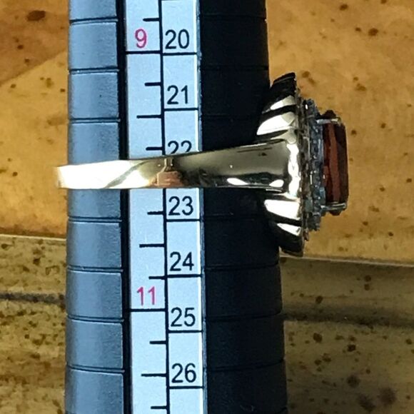 Santa Ana Madeira Citrine Sterling Silver Yellow Gold Vermeil Ring Size 10 - Picture 4 of 9